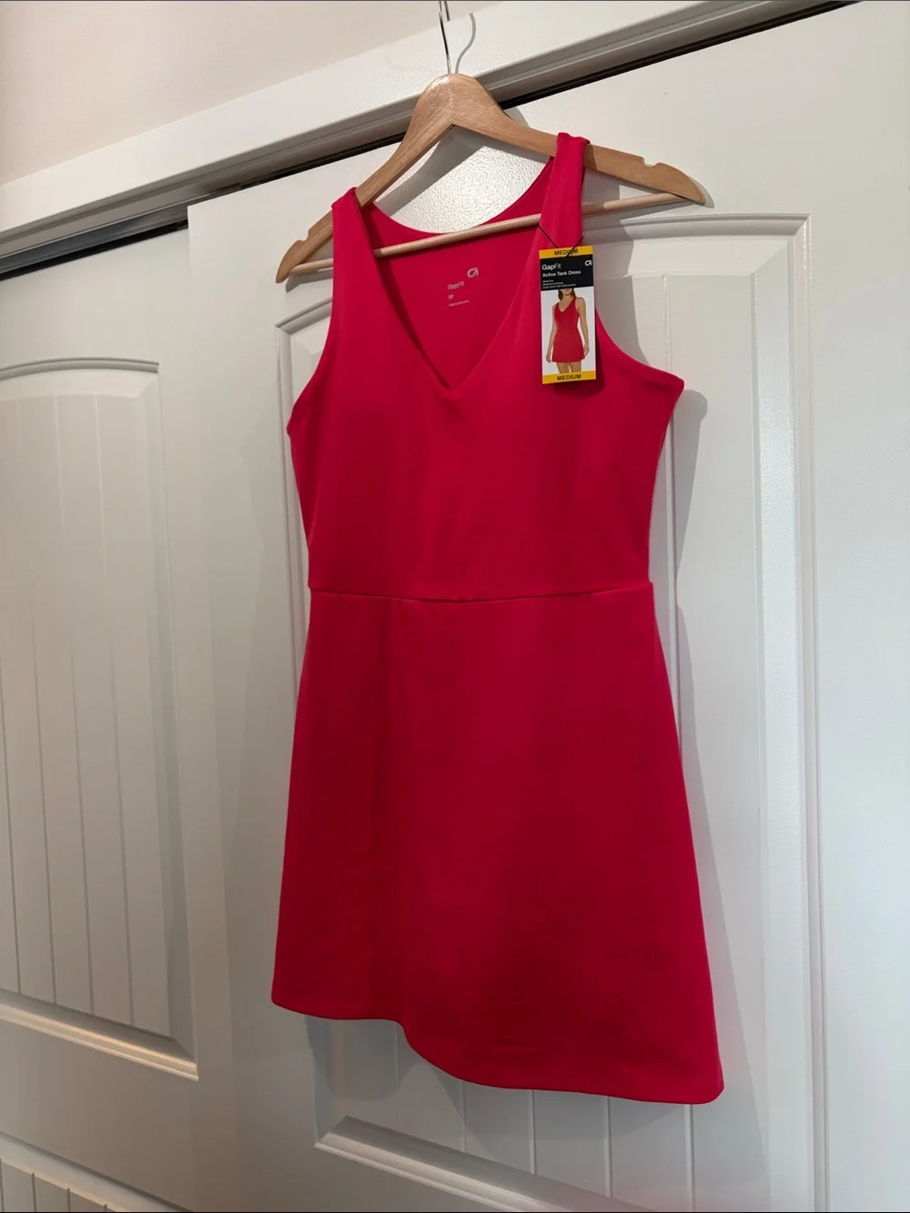 GAP Bright Red V-Neck Sleeveless Mini Dress - Picture 2 of 10